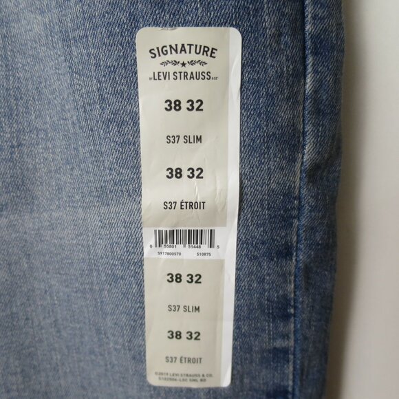 Signature By Levi Strauss S37 Slim Mens Jeans 38W x 32L - Picture 4 of 8